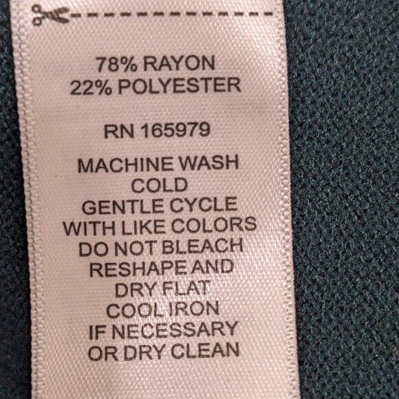 NWT Cable & Gauge Womens V-Neck Long Sleeve Sweater Pullover Green Hi Lo L - Picture 8 of 8